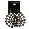 thumbnail image 2 of Silver-Tone & Black Colored Metal Dangle-Earrings With Crystal Accents #LQE2867, 2 of 2