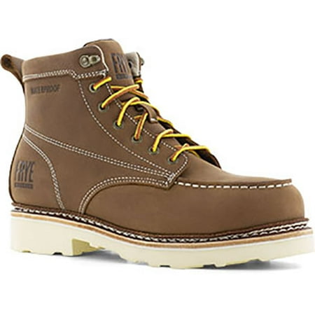 

Frye Men s 6 Lace-Up Waterproof Work Boot Steel Toe Brown 6.5 D(M) US