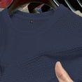 thumbnail image 7 of IYTR Men's Shirts Crew Neck Short Sleeve Slim Fit Muscle T-Shirt Textured Pattern Casual Summer Gym Workout Athletic Solid Color Tee (Navy,XXL), 7 of 7