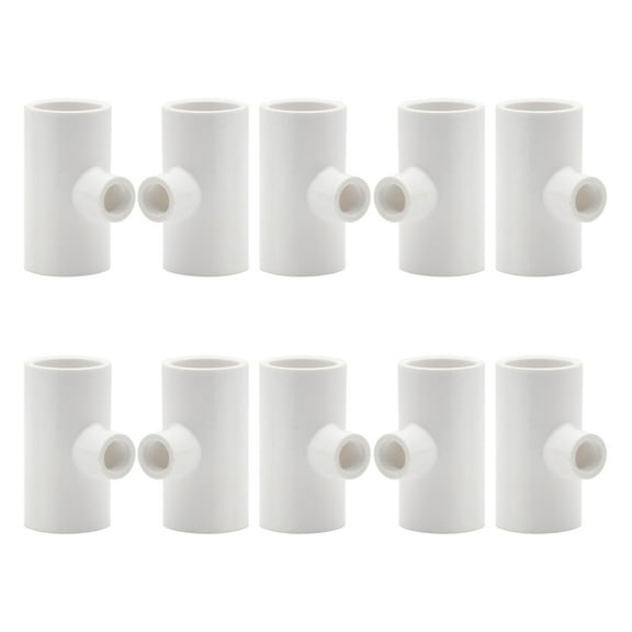 10pcs Automatic Chicken Waterer PVC Tee Fittings for Easy Install Poultry Watering System for Chickens Ducks Quails Rabbits
