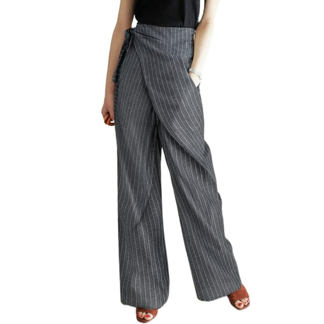 MAWCLOS Pantalons de Salle à Manger Taille Haute Femme Gris 5XL