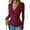 Burgundy, variant on Long Sleeve V Neck Shirts for Women Ribbed Knit Slim Fit Wrap Top Comfy Soft Sexy Sweater Spring Fall Winter Dressy Casual Clothes Dark Blue X-Small