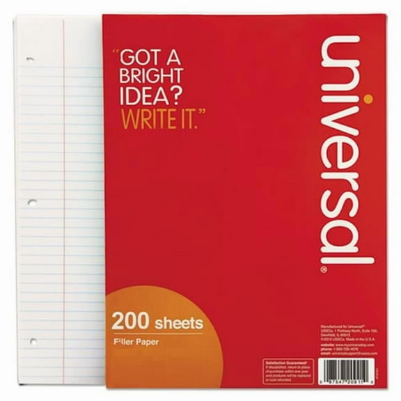 UN 8 x 10.5 in. Wide Rule Filler Paper