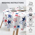 thumbnail image 6 of American Patriotic Red Blue Star Tablecloth Round 60 Inch Memorial Day 4th of July Print Decorative Table Cloth with Dust-Proof Wrinkle Resistant Decor for Home Kitchen Dining Room Outdoor Patio, 6 of 6