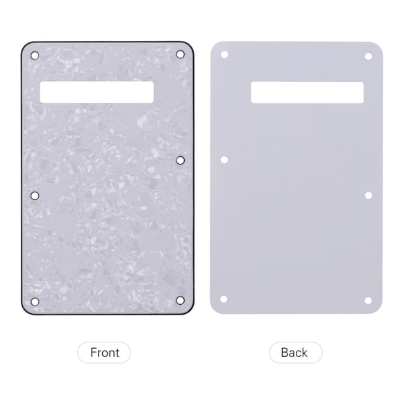 NFTIGB 3-Ply Guitar Backplate Tremolo Back Cover Replacement Parts for ST Electric Guitar, PVC and Celluloid Material, White Pearl, 5.7 inches / 14.5 cm