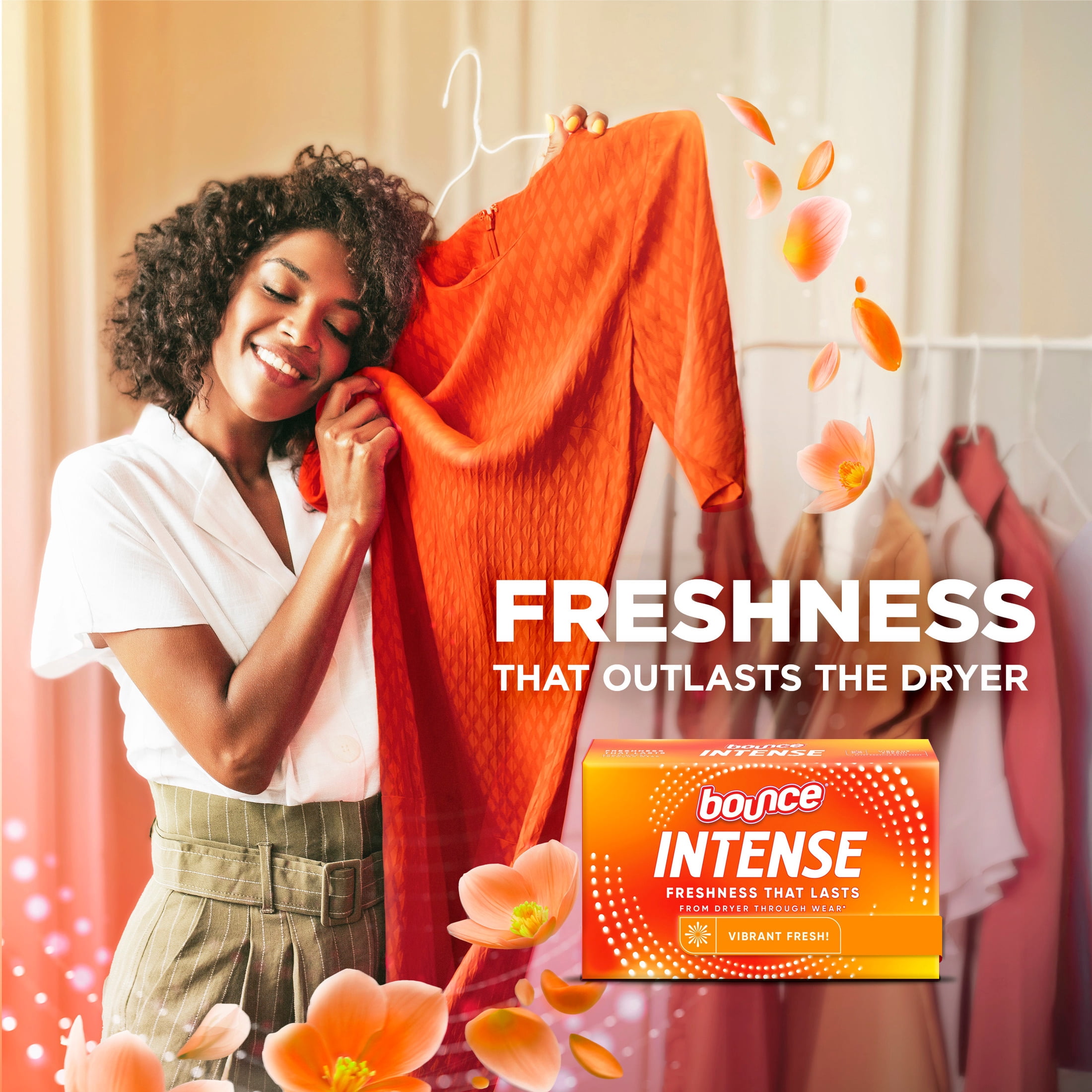 Bounce Dryer Sheets, Intense Scent Boosting, Vibrant Fresh Scent, 30 Count