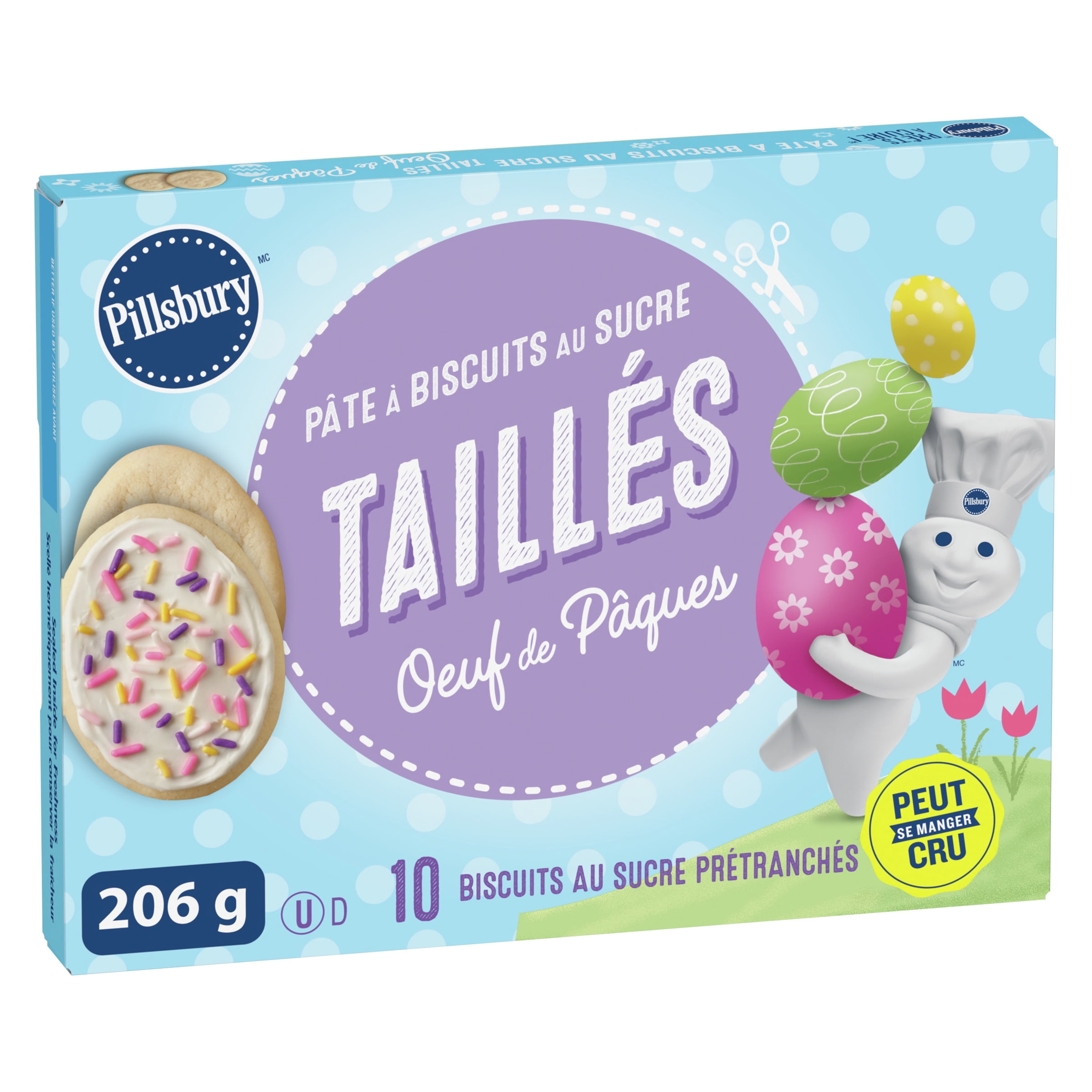 Pillsbury Ready To Bake! Easter Egg Cutout Sugar Cookie Dough, 206g