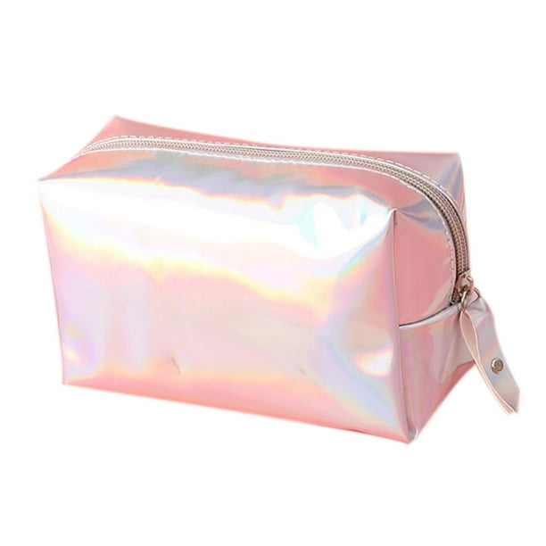 Bolso cosmético holográfico de cuero PU para mujer, bolso de viaje impermeable con cremallera portátil, organizador de bolsos de maquillaje, estuche para artículos de tocador Noticed BB6802-04