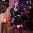thumbnail image 6 of Lumtrix Women's Striped Over Knee Thigh High Socks, Arm Warmer Fingerless Gloves Set for Halloween Christmas J One Size, 6 of 6