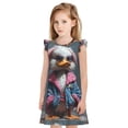 thumbnail image 1 of Fotbe Lady Duck Vestido de Dormir para Niñas de 3 a 10 Años, Mangas Cortas, Estilo Princesa, Pijama Camisón con Mangas Voladas-Medium, 1 of 6