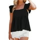 thumbnail image 1 of Gibobby Camiseta plisada para mujer, camisola con tirantes finos, camiseta sin mangas informal de verano, camiseta a la moda(Negro,CH), 1 of 5