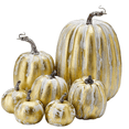 thumbnail image 2 of HANDIED Desktop dress up 7 Pcs Assorted Artificial Pumpkins Halloween Faux Rustic Decorative Pumpkins For Fall Halloween Thanksgiving Tabletop Centerpiece Mantel Kitchen Decor, 2 of 6