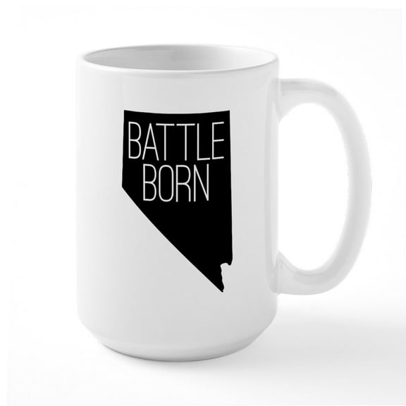 CafePress - Nevada Battle Born - 15 oz Ceramic Large White Novelty Mug