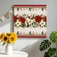 thumbnail image 2 of Canvas Wall Art, Red Poinsettia Christmas Framed Canvas Prints for Bathroom Desk, Xmas Botanical Red Border Rustic Small Gallery Wrapped Wall Decor for Home Office, Gifts, 8"x8" Ship Next Day, 2 of 9