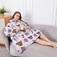 thumbnail image 5 of Oversized Wearable Blanket Hoodie,Cute Pitbull Terriers Dog and Flower Sherpa Blanket Hoodie with Super Pockets,Super Warm Fuzzy Pullover for Women & Men, 5 of 6