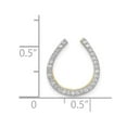 thumbnail image 4 of 14K Two-Tone Gold Charm Pendant Diamond Round & Rhodium 1 6Ct. Horseshoe Slide Chain, 4 of 4
