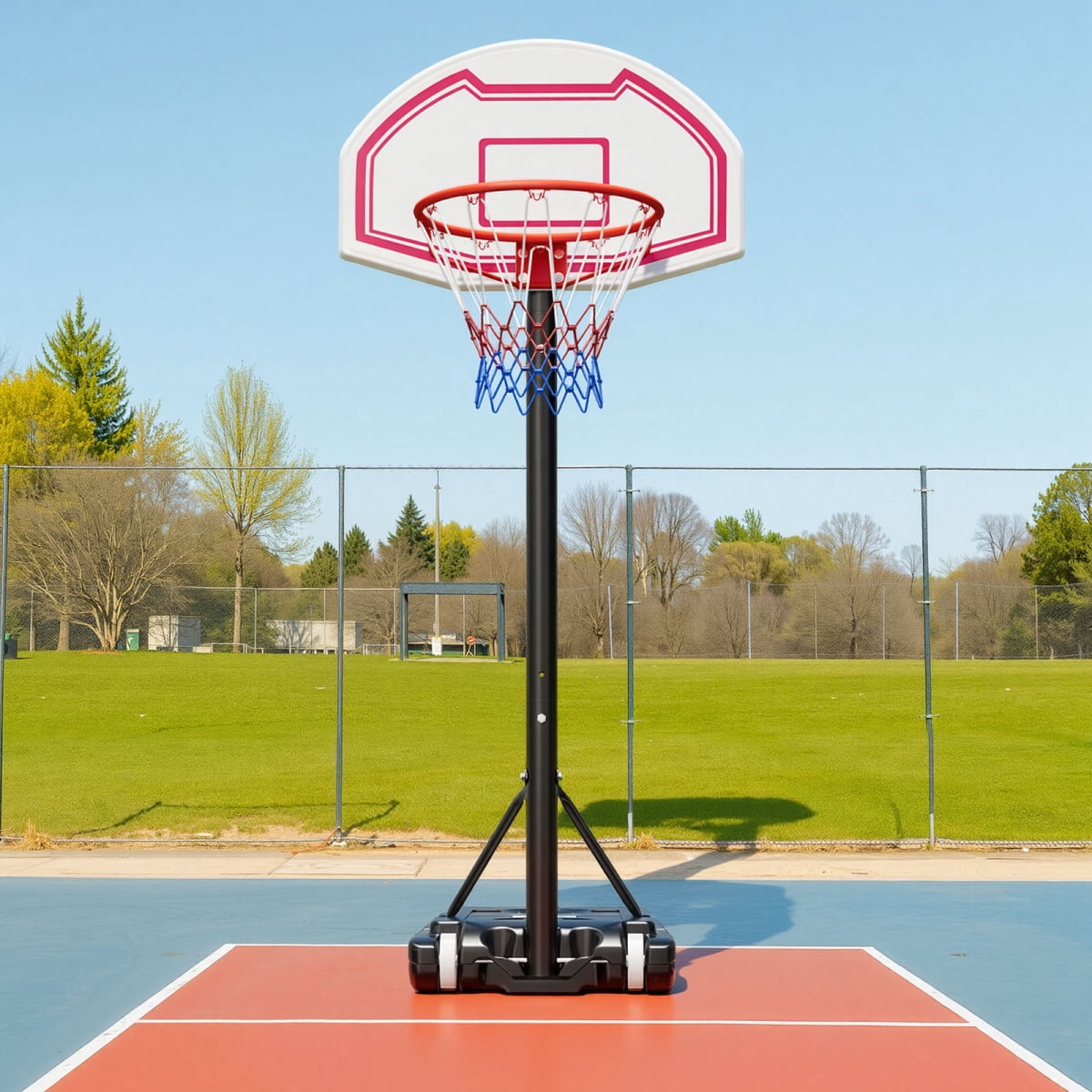 ZHICHUN Kids Portable Basketball Hoop 5.2-6.9ft Height Adjustable Rolling Wheels for Patio & Poolside