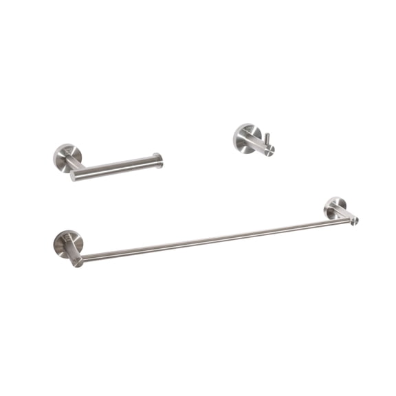 Freya 3-Piece Bathroom Hardware Set in Brushed Nickel