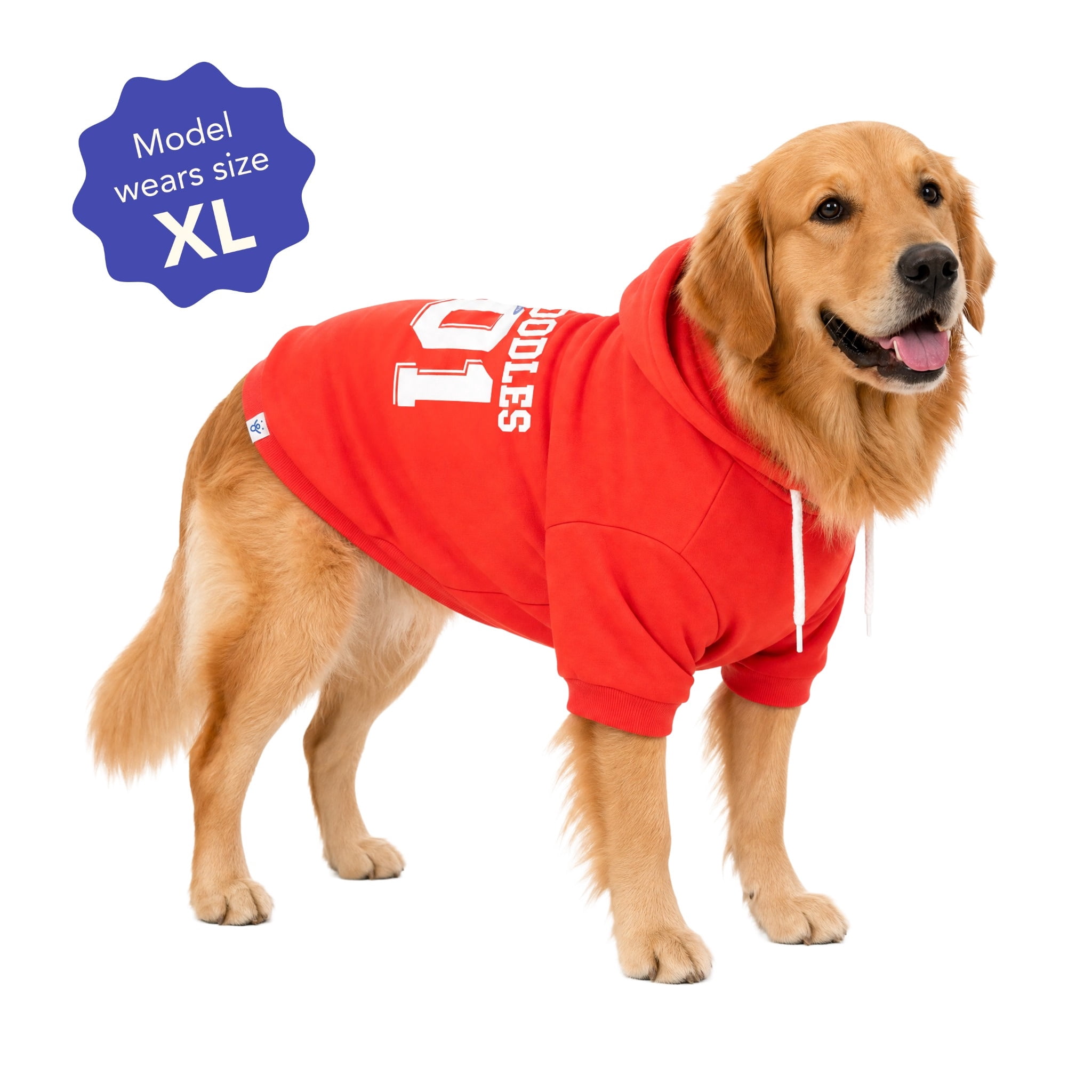Oodles Sporty Fall Dog Hoodie, Red, XL