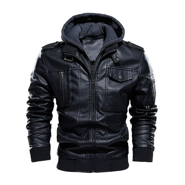 Chaqueta de cuero lavada para hombre de otoño e invierno.