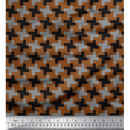 Soimoi Polyester Crepe Fabric Abstract Geometric Fabric Prints by Yard 42 Inch Wide