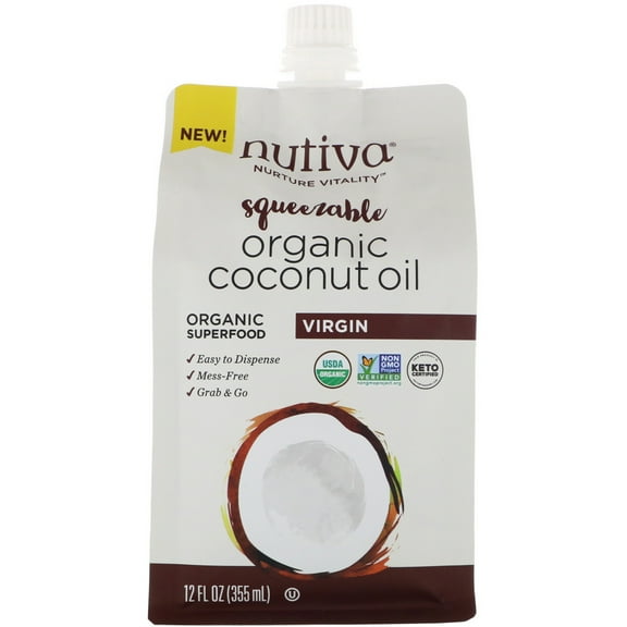 Nutiva Organic Unrefined, Virgin Coconut Oil, 12 Fl Oz