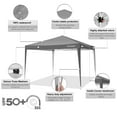 thumbnail image 5 of SANOPY 10'x10' EZ Pop Up Canopy Tent Outdoor Party Instant Shelter Portable Folding Beach Canopy with 4 Sandbag & Carrying Bag, Blue, 5 of 9