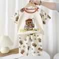 thumbnail image 2 of HCNTES Toddler Baby Boys Girls 2 Piece Outfits Girl Boy Summer Clothes Kids Sport T Shirts and Shorts Kid Outfit Sets For 2t 3t 4t 5t 6t 7t Kids Daily School Activities(H01-Blue,5-6 Years), 2 of 6