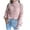 Pink, variant on IROINNID Reduced Womens Sweater Turtleneck Pullover Sweater Solid Color Casual Short Length Long Sleeve Hollow Out Base Knitted Sweater
