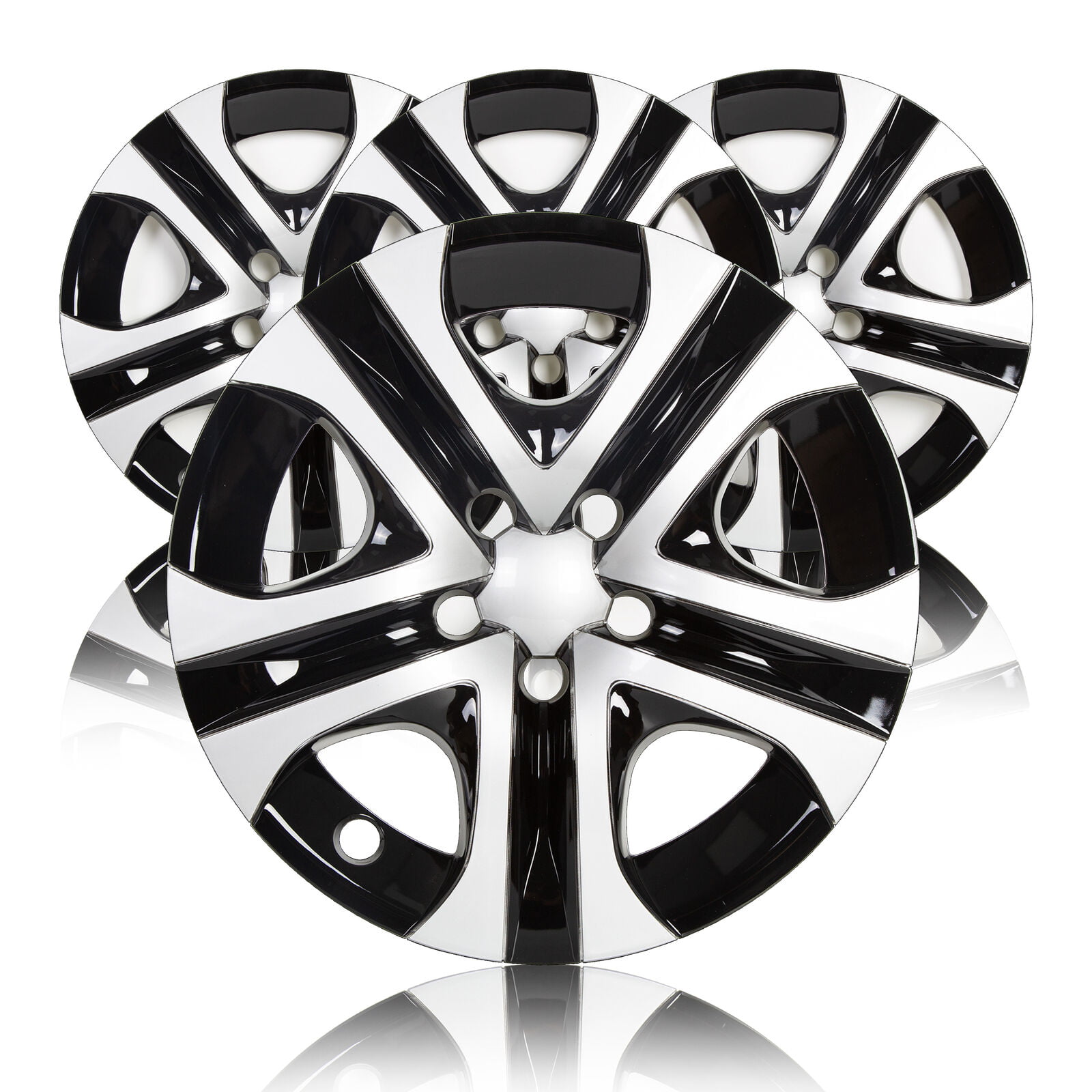 ECOTRIC 17 Wheel Skins Hub Caps Compatible with 2013-2018 RAV4 LE Full Rim Skin Covers 4Pcs Black 