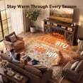 thumbnail image 4 of Electric Fireplace TV Stand for 75 inch TVs Farmhouse TV Console with 23″ Fireplace, Vintage Brown, 4 of 10