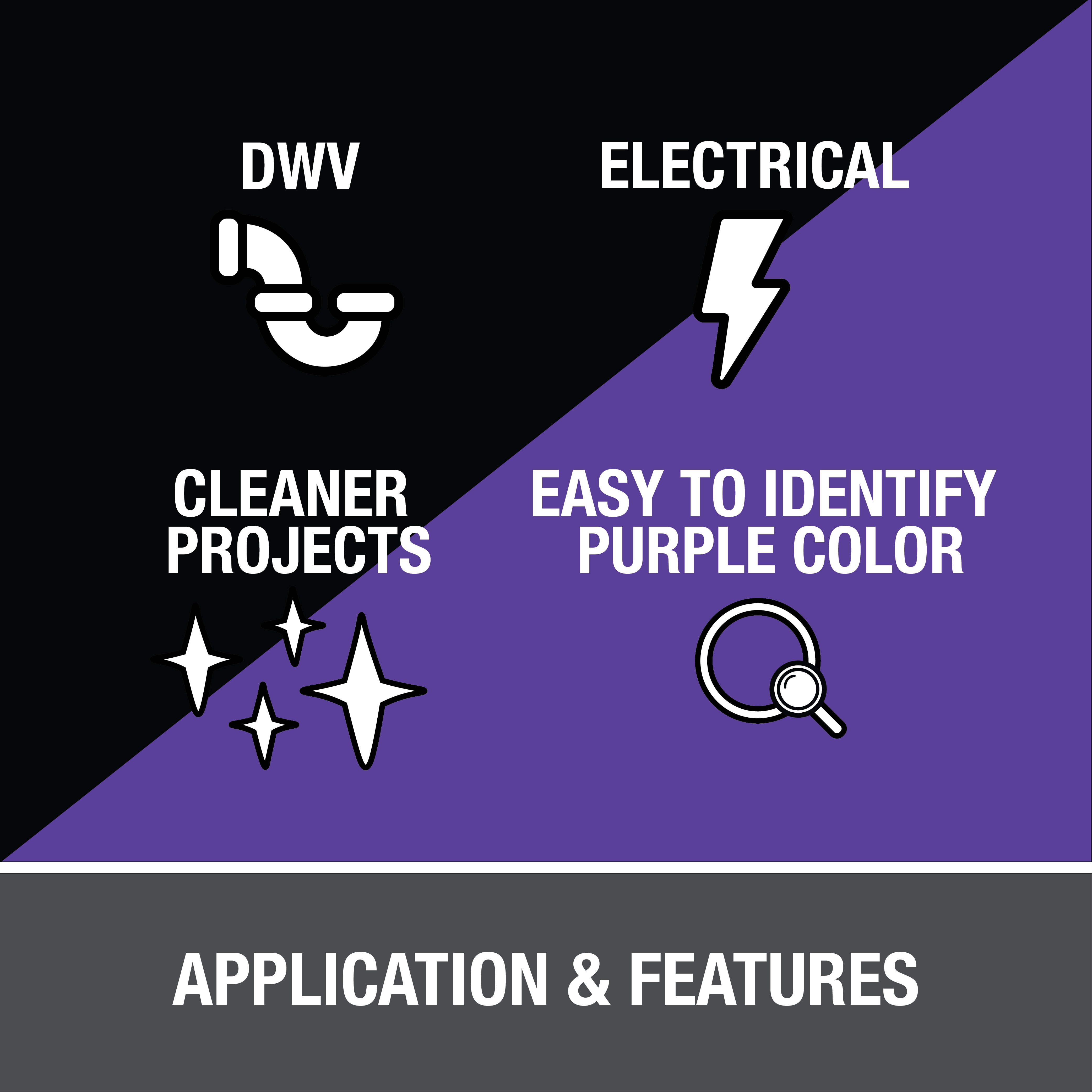 Oatey 30246 PVC Regular Cement and 4-Ounce NSF Purple Primer Handy Pack, 4 oz