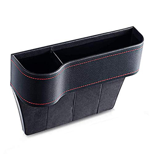 GCARTOUR Car Seat Pockets Leather Car Console Side Organizer Seat Gap Filler Catch Caddy with Non-Slip 