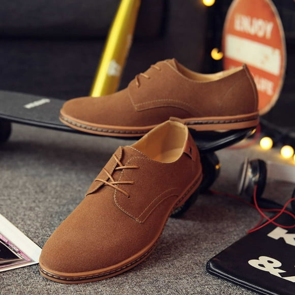 LSLJS Men's Leather Shoes on Clearance, Men's Fashion Casual Solid Lace Up Oxfords Leather Shoes Male Business Shoes