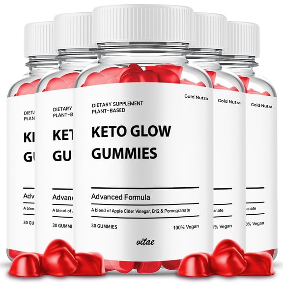 Keto Glow ACV Gummies Supplement, Premium Formula, All Natural Ingredients, 5 Month Supply (5 Pack)