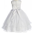 thumbnail image 3 of Big Girls' Satin Lace Beadwork Wedding Holy First Communion Special Occasion Flower Girl Dress White 8 (K19D8), 3 of 4
