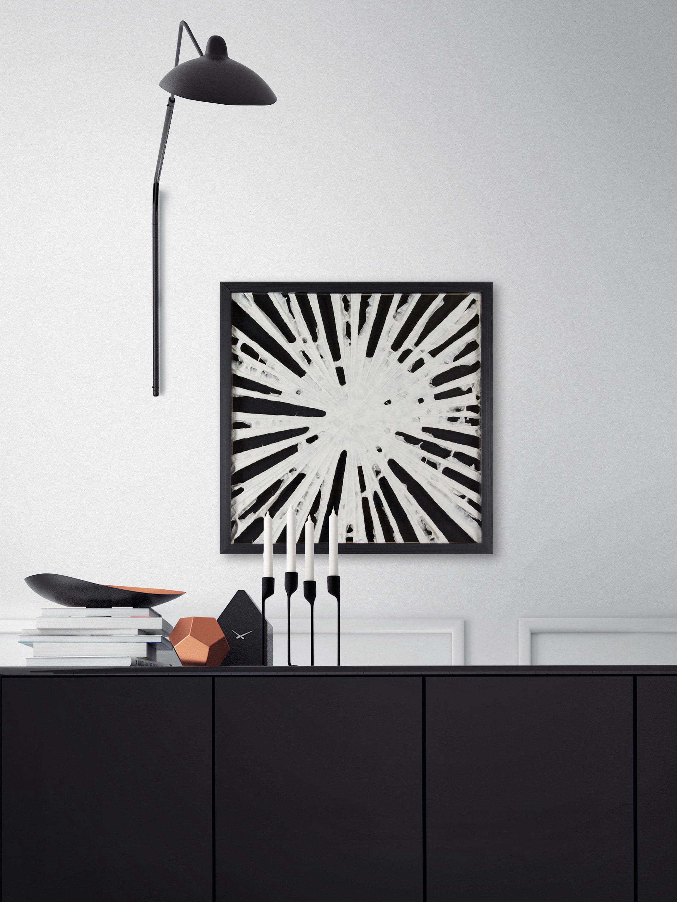 White Burst Paper Art