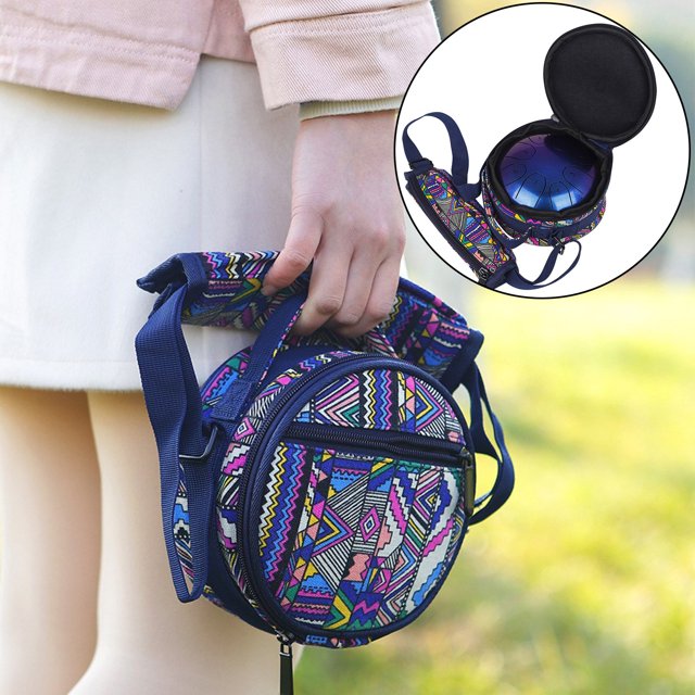LJNYFDC Sac Compact pour Tambour à Crampons, Pochette de Rangement pour Tambour à Crampons, Poignée, Fermeture Éclair, Imperméable, Résistant à l'Usure, Style Ethnique, Rangement pour Instruments de Musique