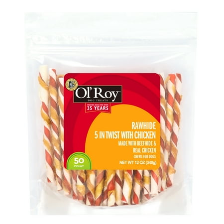 Ol'Roy Rawhide Twist with Chicken 50Count 12oz Dog Treats