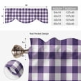 thumbnail image 5 of Purple Checkered Tie Up Valance Curtains for Windows, Kitchen Curtains Window Shades, Farmhouse Buffalo Plaid Light Filtering Roman Curtain Valances for Bedroom/Bathroom/Cafe 42"x12", 5 of 9