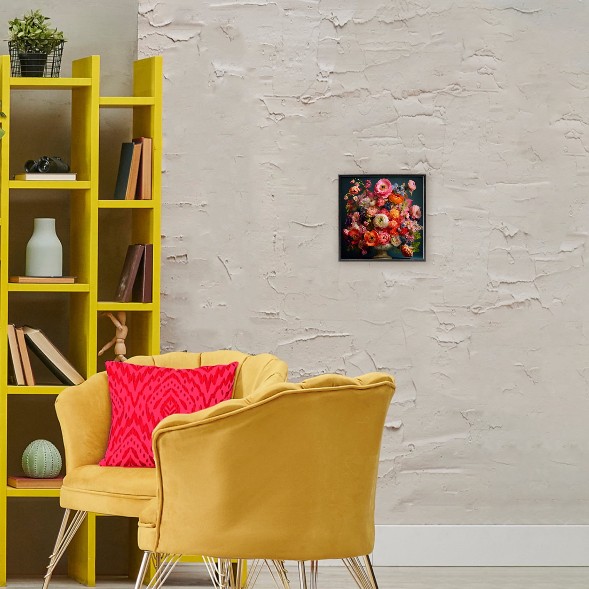 Stupell Industries Harmonious Mixed Peonies Black Framed Giclee Art, design by Lazar Studio