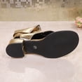 thumbnail image 4 of Hinvhai Womens Slingback Mid Heeled Square Peep Toe Chunky Block Heel Trendy Comforty Leather Sandals with Front Zipper Gold 6.5(38), 4 of 8