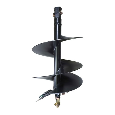 Titan Attachments Auger Bit 24  x 48  Steel 6  Boring Head 2  Hex Connectivity