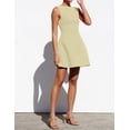 thumbnail image 3 of Vestido OWIN con cuello de barco, sin mangas, bodycon, fiesta, color caqui S, mujer, 3 of 5