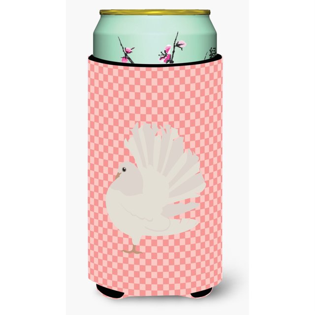 Abrazadera decorativa para latas Caroline's Treasures Treasures Silver Fantail Pigeon Pink Check Multicolor