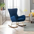 Velvet Upholstered Rocking Glider Chair for Nursery Comfy Chairs Mid