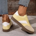thumbnail image 2 of Womens Skate Shoes Comfy Arch Support Tennis Walking Shoes Fashion Color Block Lace up Nonslip Trainers Sneakers Yellow Size 7.5, 2 of 7