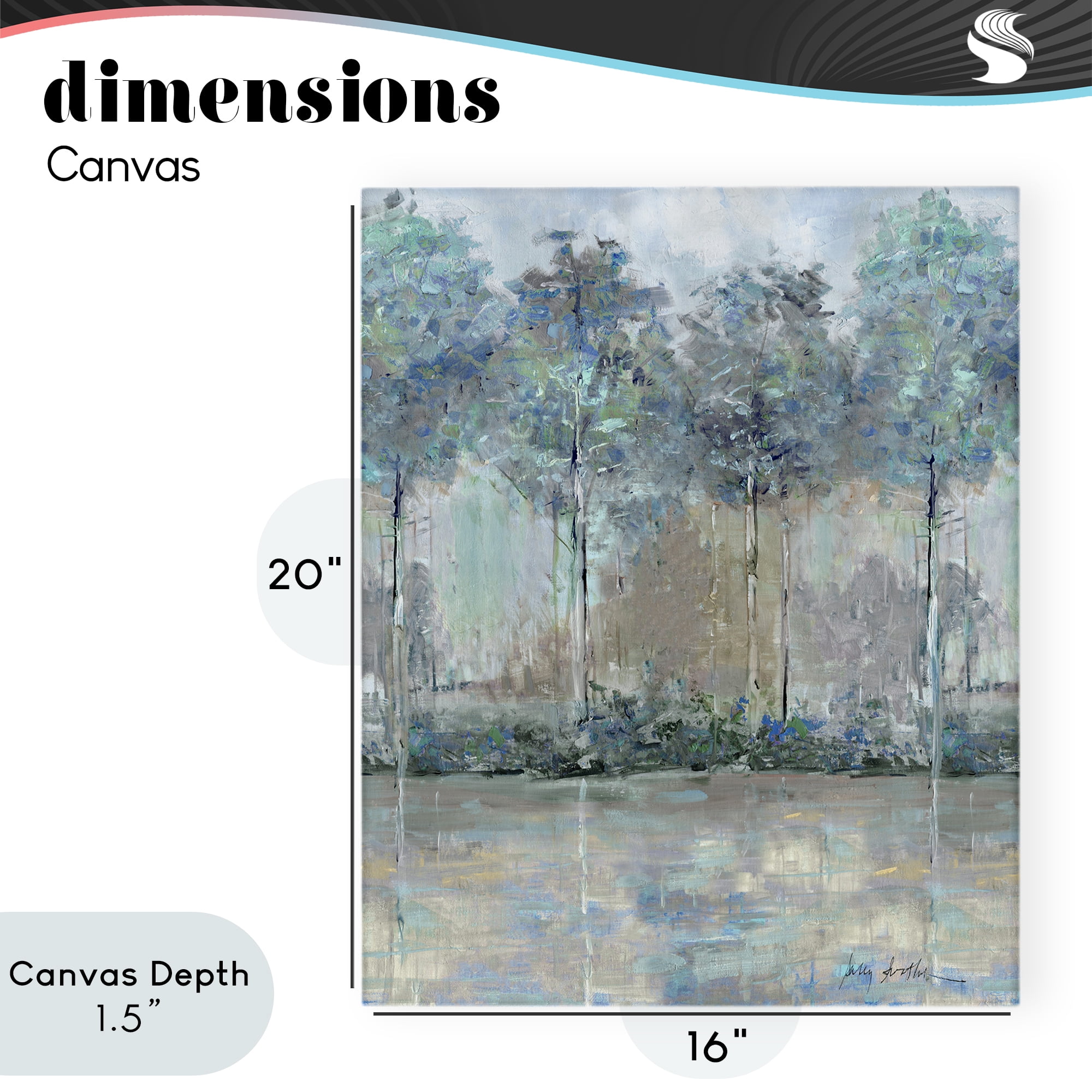 Stupell Industries Subdued Impression of Trees Canvas Wall Art, design by Sally Swatland