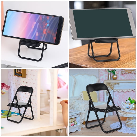 NICEXMAS 32pcs Mini Foldable Dollhouse Chairs Set Plastic Stable Support Accessories for Doll Furniture