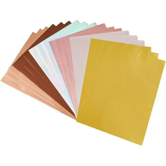 60 Sheets 6 Colors Hot Foil Stamping Paper Heat Transfer PET Stamping Paper for Foil Quill/Heat Foil Pen Craft Embossing Scrapbooking Cards Making 21~30x21~29cm